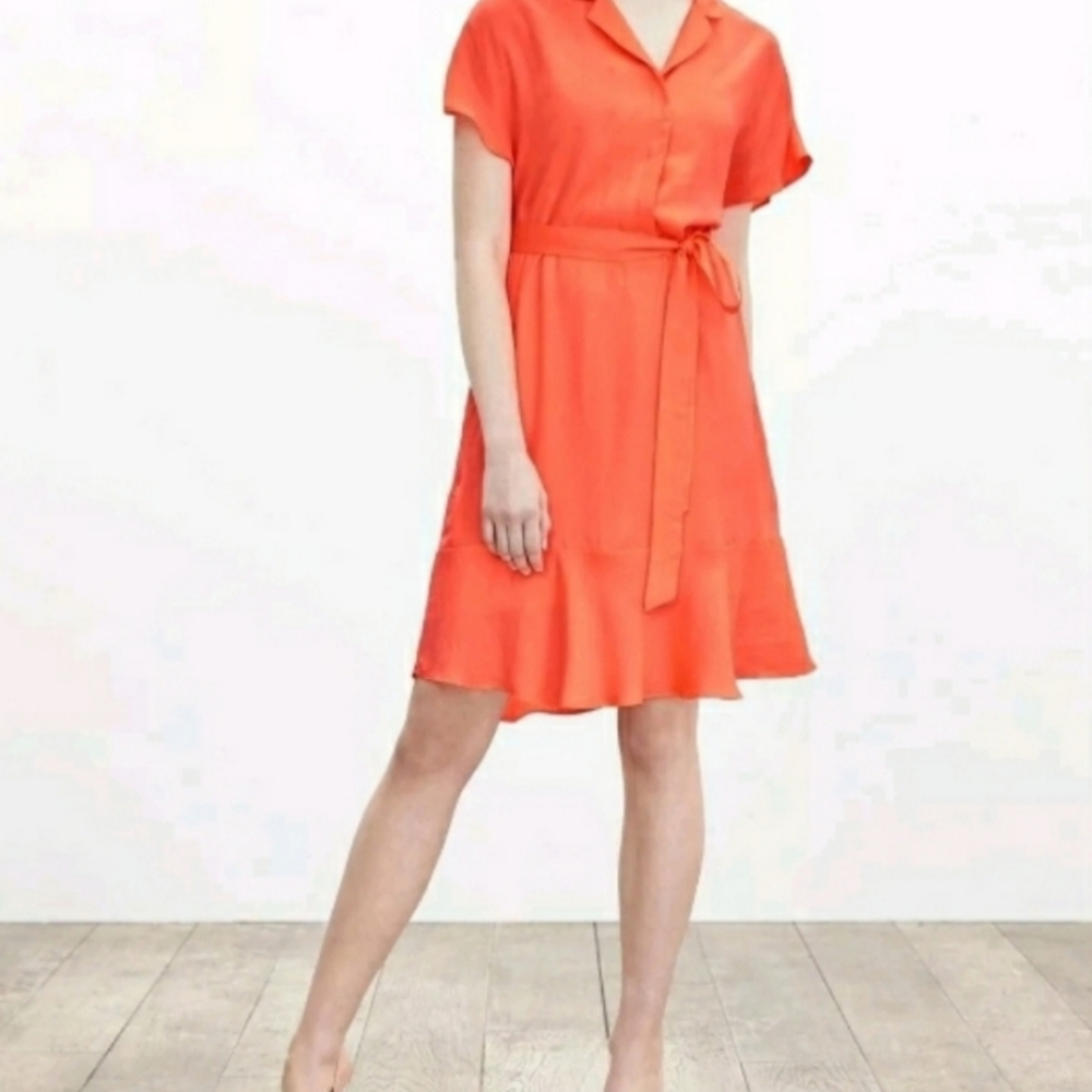 Banana Republic neon Sherbet belted dress
